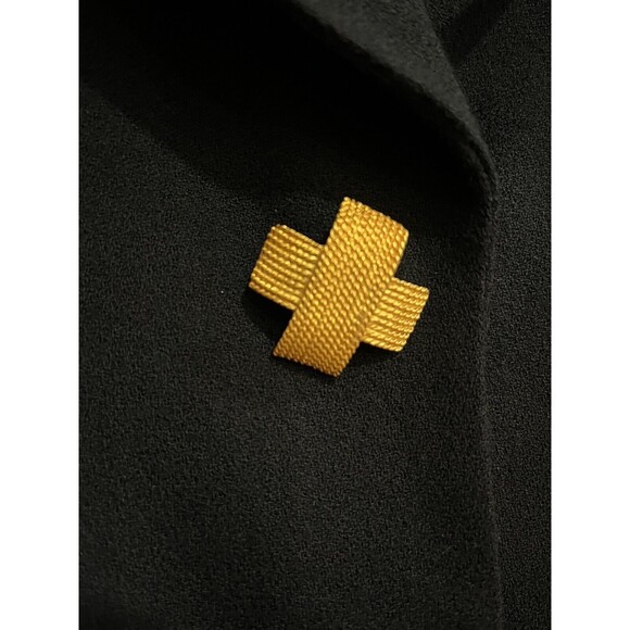 ALBERT NIPON Vintage Peplum Jacket Pencil Skirt Wool Gold Buttons Career Sz 8 - Picture 4 of 15